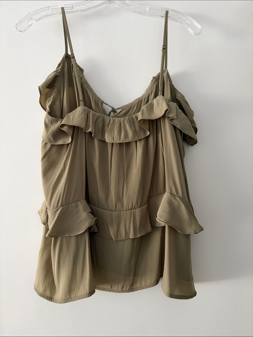 Universal Thread Olive Ruffle Cold-Shoulder Cami - Picture 2 of 2